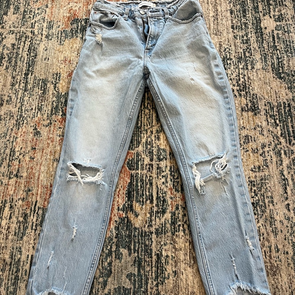 Abercrombie & Fitch Blue Boyfriend Jeans Distressed